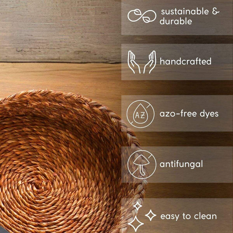 Handmade Sabai Grass Roti Box - Orange | Verified Sustainable Baskets & Boxes on Brown Living™