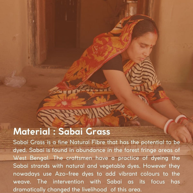 Handmade Sabai Grass Roti Box - Orange | Verified Sustainable Baskets & Boxes on Brown Living™