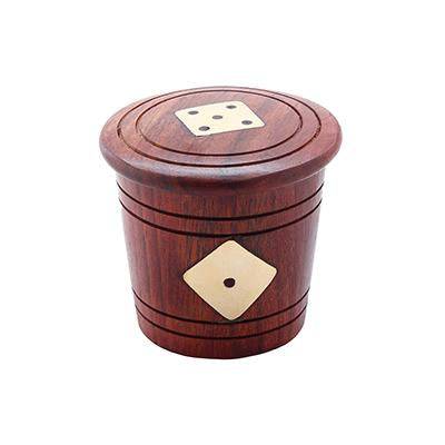 Buy Artisan Handmade 5 Wooden Dice with Storage Set | Shop Verified Sustainable Learning & Educational Toys on Brown Living™