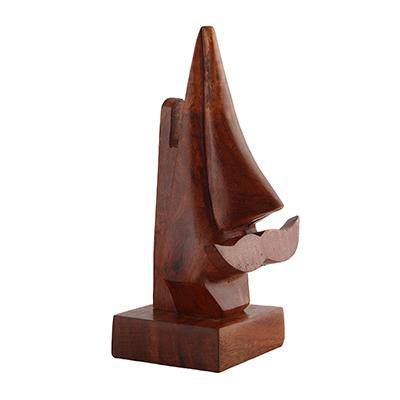 Buy Wooden Nose Shaped Sunglasses Holder Stand with Brown Mustache | Shop Verified Sustainable Table Decor on Brown Living™