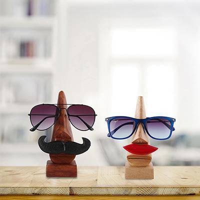 Buy Handmade Wooden Nose Shaped Eyeglass Holder | Home Decor | Shop Verified Sustainable Table Decor on Brown Living™