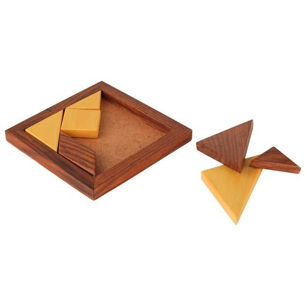 Buy Handmade Wooden Tangram Puzzle | 7-Piece Jigsaw Puzzle | Shop Verified Sustainable Learning & Educational Toys on Brown Living™