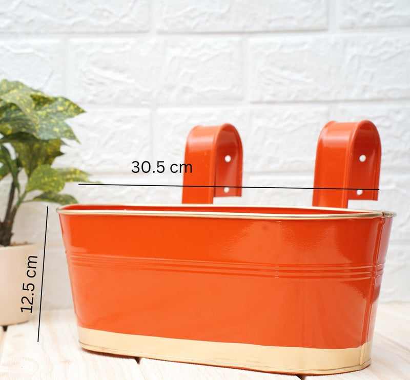 Buy Hanging Pots For Plants Balcony Railing (Orange - Pack6) | Shop Verified Sustainable Pots & Planters on Brown Living™