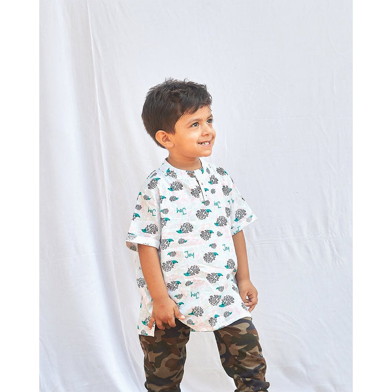 Buy Happy Hedgehogs Boys Kurta | Shop Verified Sustainable Kids Tops on Brown Living™