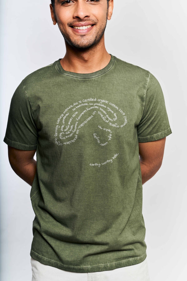 Harvest- 100% Organic Cotton Unisex T-shirt - Green | Verified Sustainable Womens T-Shirt on Brown Living™