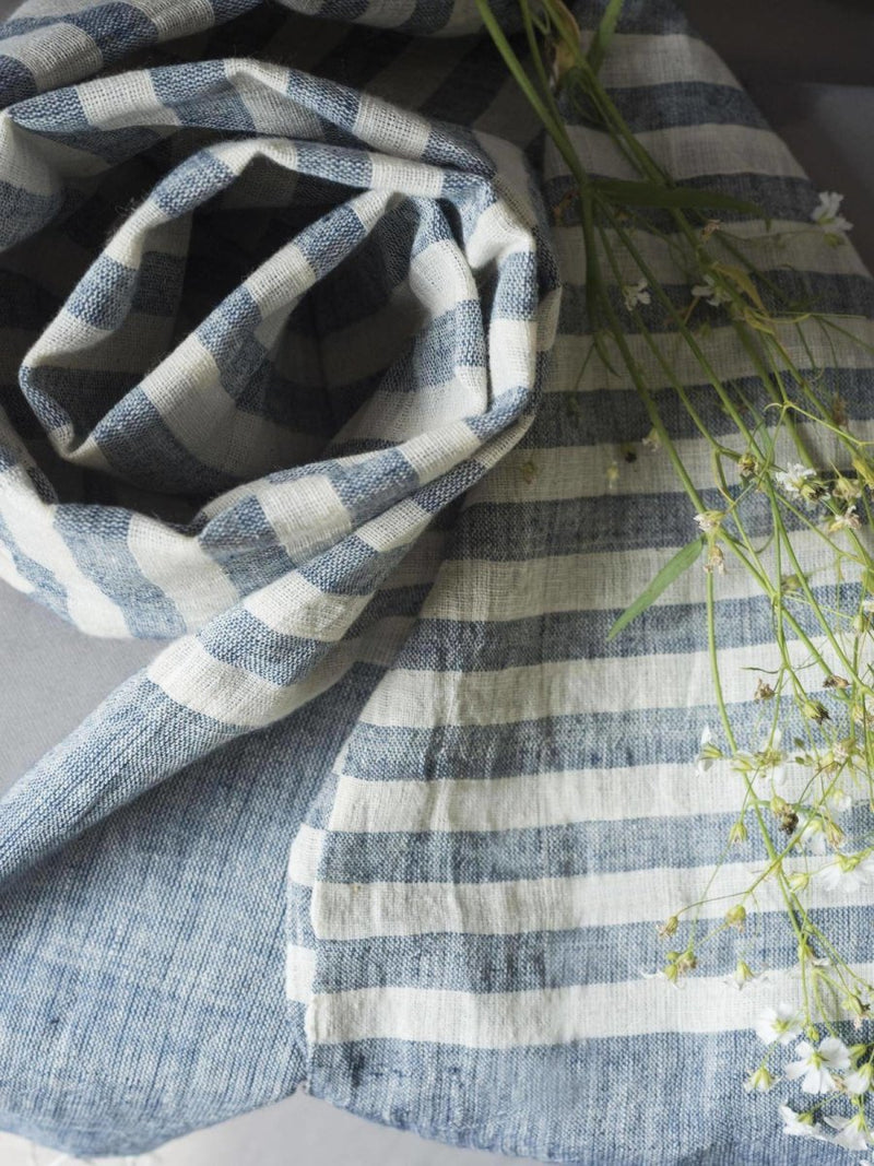 Buy Indigo Ivory Organic Kala Cotton Scarf | Shop Verified Sustainable Womens Scarf on Brown Living™