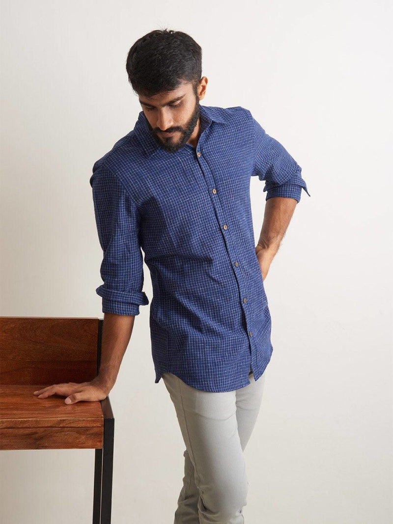 Buy Indigo Waves Shirt | Shop Verified Sustainable Mens Shirt on Brown Living™