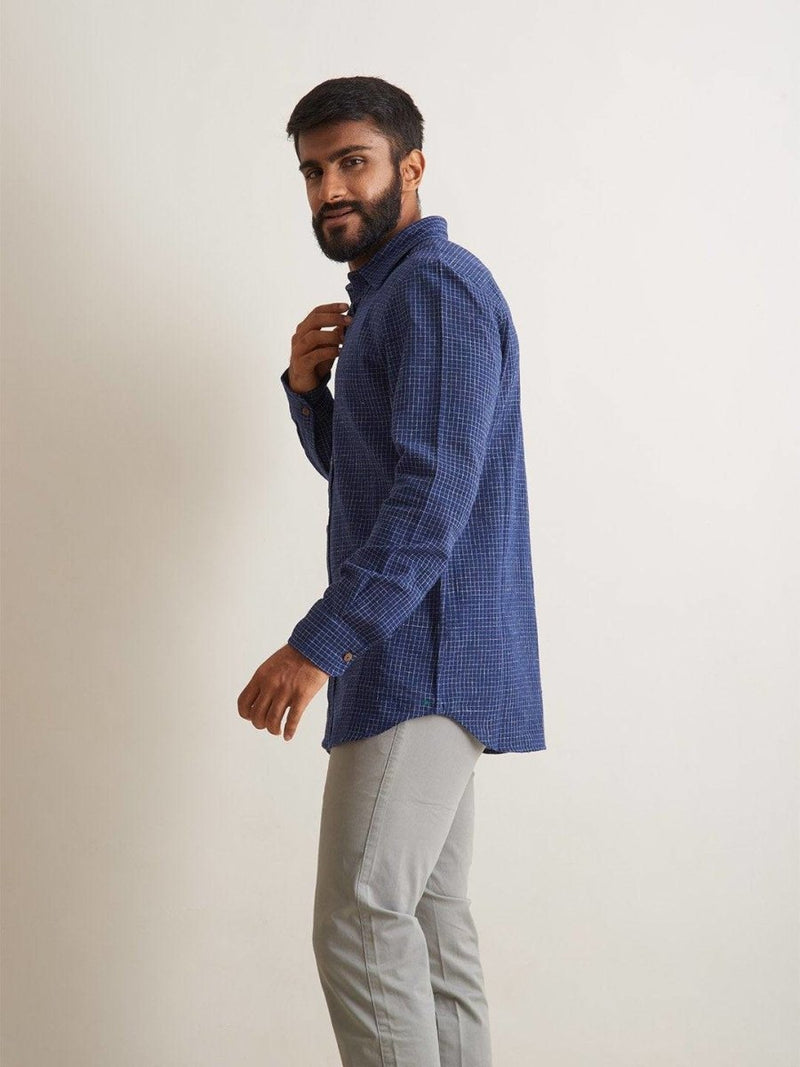 Buy Indigo Waves Shirt | Shop Verified Sustainable Mens Shirt on Brown Living™