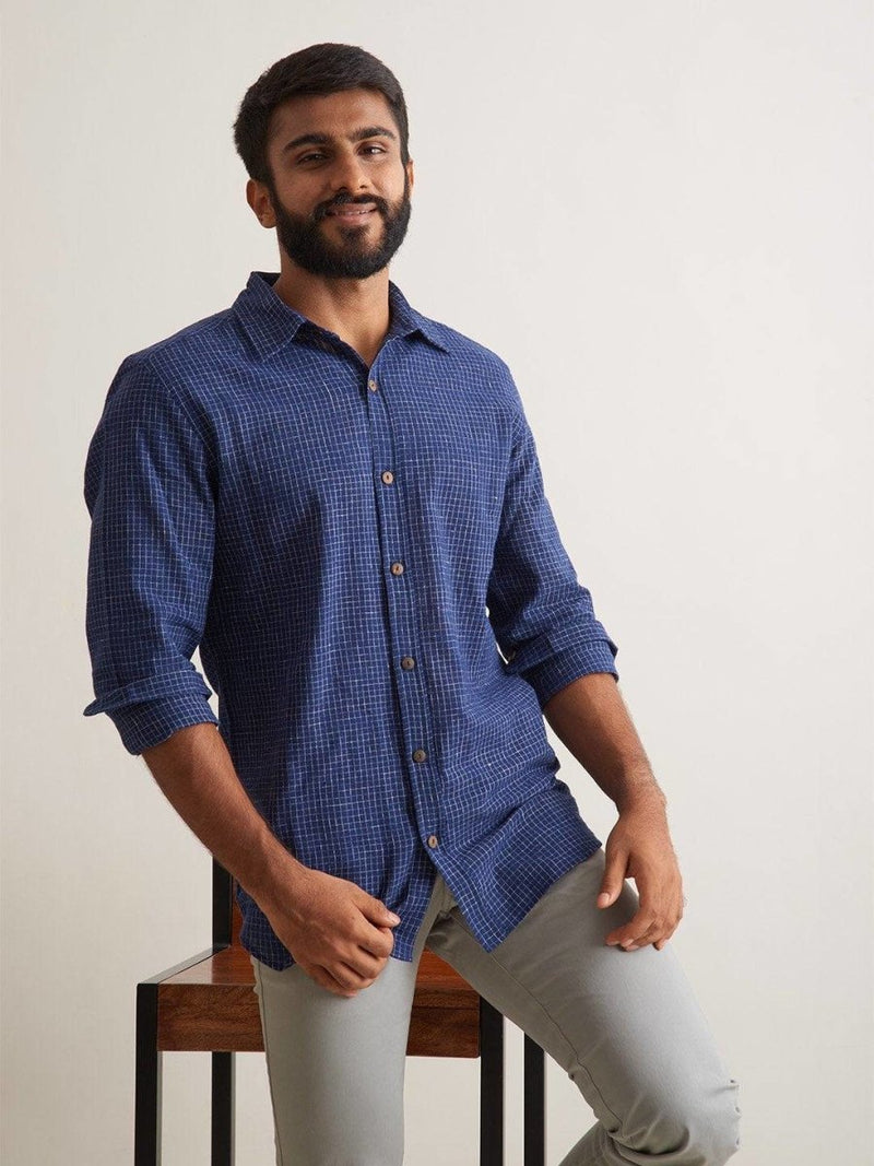 Buy Indigo Waves Shirt | Shop Verified Sustainable Mens Shirt on Brown Living™