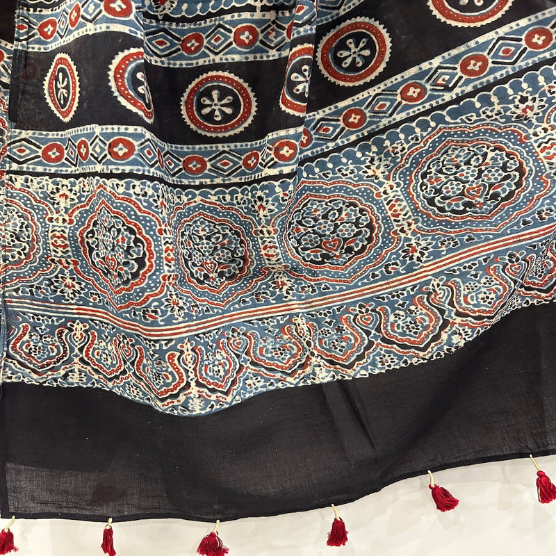 Jamna Ajrakh Mulmul Stole | Verified Sustainable Womens Dupatta on Brown Living™