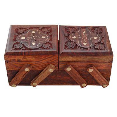 Buy Handmade Jewelry Box for Women 8 x 4 x 3 Inches (Brown) | Shop Verified Sustainable Organisers on Brown Living™