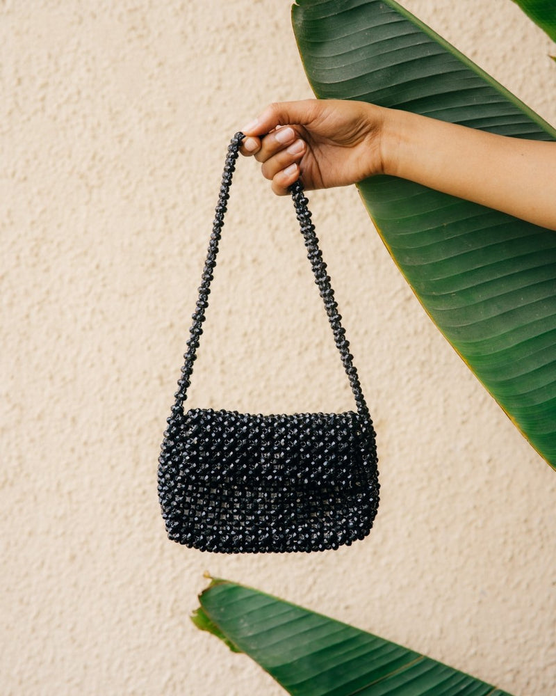 Buy Kala Baguette| Womens Handbag | Black | Crystal glass beaded | Shop Verified Sustainable Womens Handbag on Brown Living™