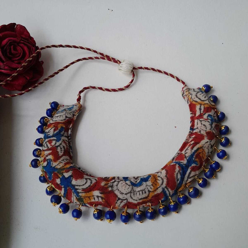 Buy Kalamkari Fabric Choker Set | Shop Verified Sustainable Jewellery on Brown Living™