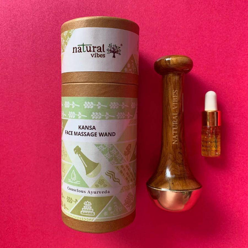 Buy Kansa Face Massage Wand with FREE Gold Beauty Elixir Oil | Shop Verified Sustainable Massager on Brown Living™