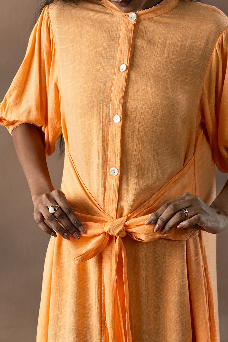 Buy Kesari Sugarcane Fabric Shirt Dress | Shop Verified Sustainable Products on Brown Living