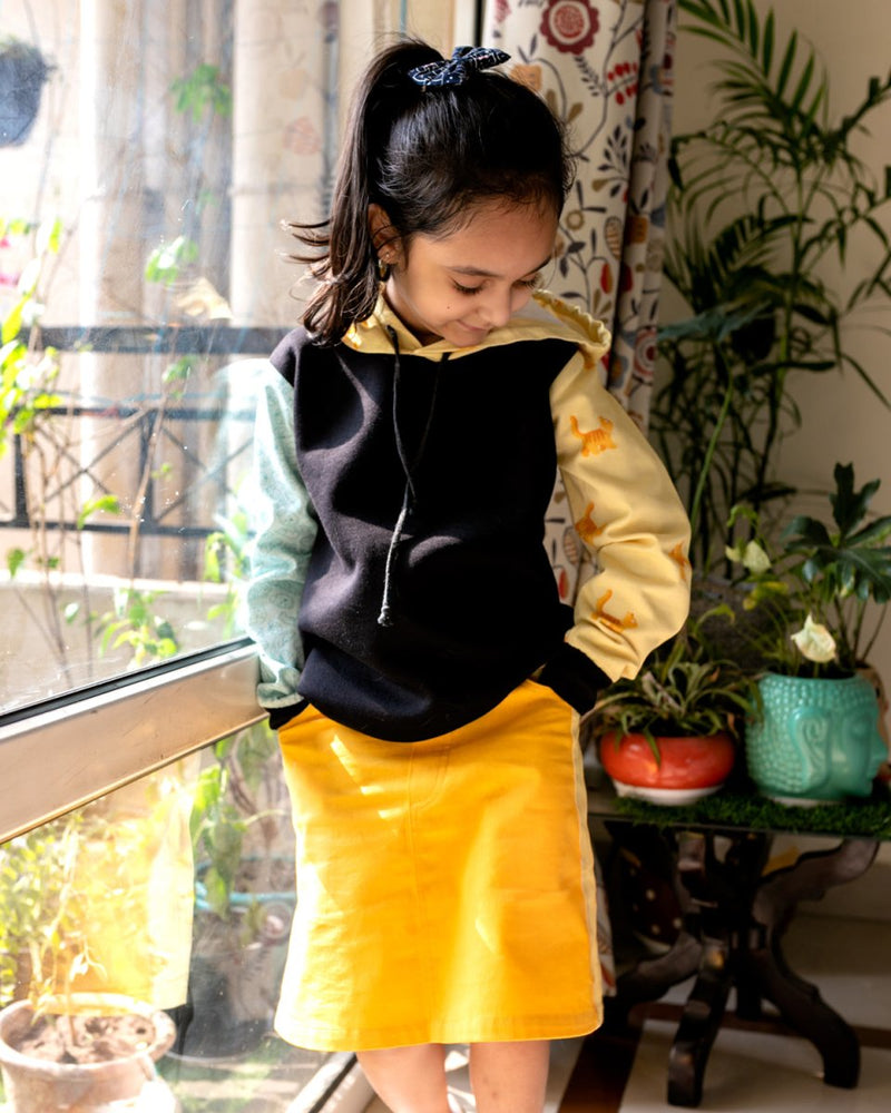 Buy Kitty Kat' Yellow A-Line Skirt | Shop Verified Sustainable Kids Skirts on Brown Living™