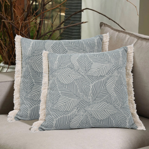 Leafy Serenity Printed Cushion Cover - Set of 2 | Verified Sustainable Covers & Inserts on Brown Living™