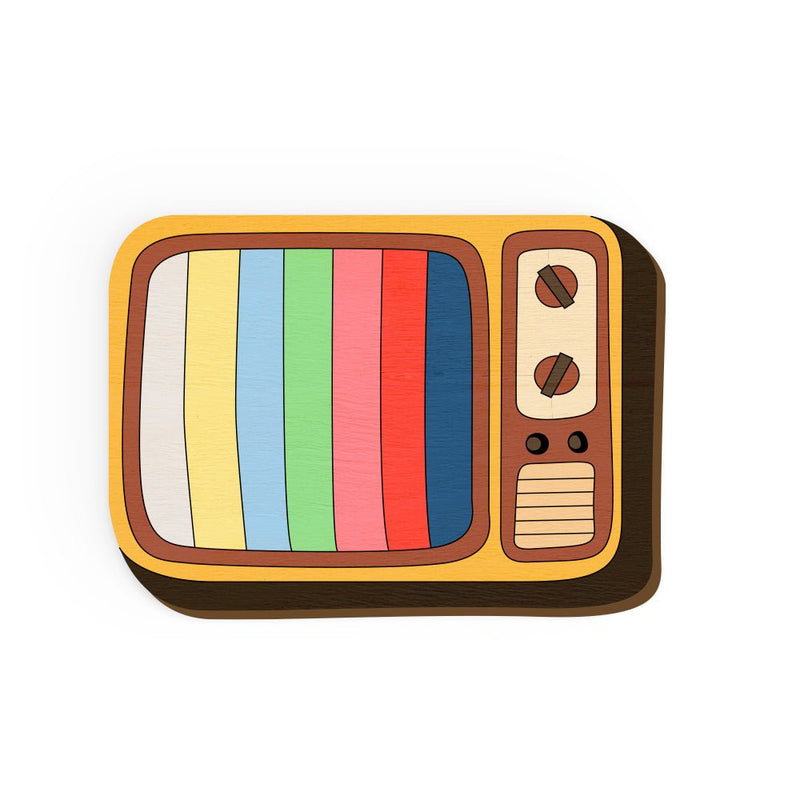 Buy Lets TV Chill Hand Painted Wooden Magnet | Shop Verified Sustainable Stationery on Brown Living™