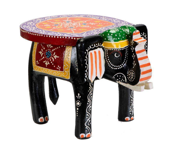 Buy Li'l Elph Side Table or Stool - Hand-painted Furniture Decorative - Homey - Brown 8 inches | Shop Verified Sustainable Decor & Artefacts on Brown Living™