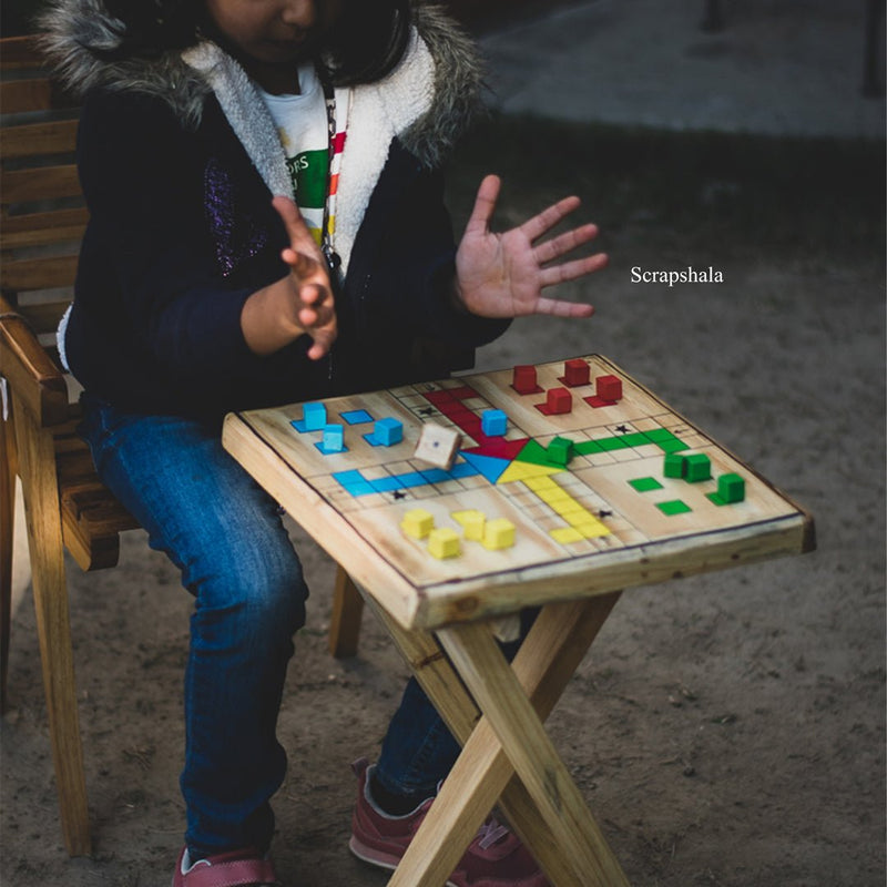 Buy Ludo Game Coffee Table | Multipurpose | Natural reclaimed wood | Scrapshala | Shop Verified Sustainable Sports & Games on Brown Living™