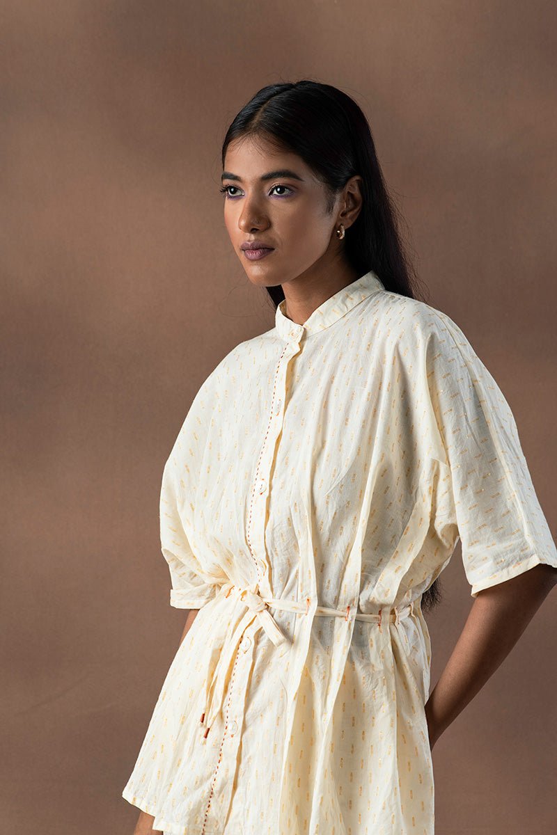 Buy Maahru Organic Cotton Pleated Shirt | Shop Verified Sustainable Products on Brown Living