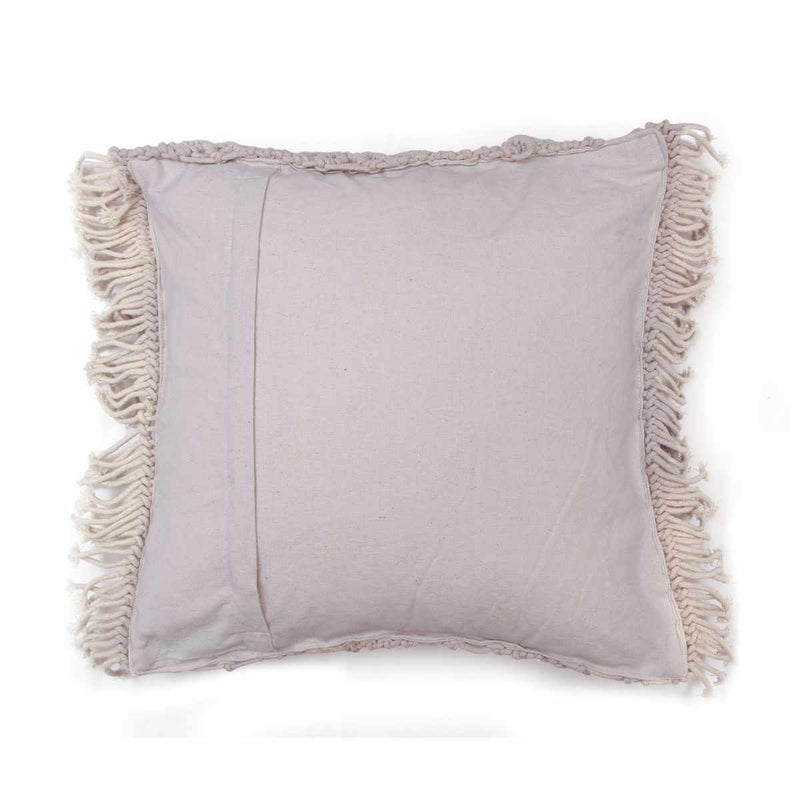 Buy Macrame Cushions 1| Cream/Off white | Shop Verified Sustainable Covers & Inserts on Brown Living™