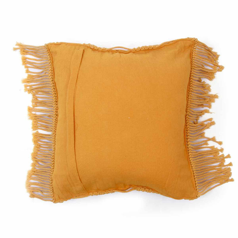 Buy Macrame Cushions | Yellow | Shop Verified Sustainable Covers & Inserts on Brown Living™