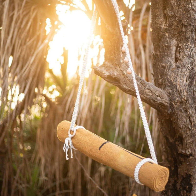 Buy Macrame Mat Carrier Straps 100% Cotton Colour Wonderful White | Shop Verified Sustainable Yoga Strap on Brown Living™