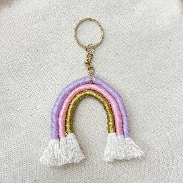 Buy Macrame Rainbow Keychain | Shop Verified Sustainable Travel Accessories on Brown Living™