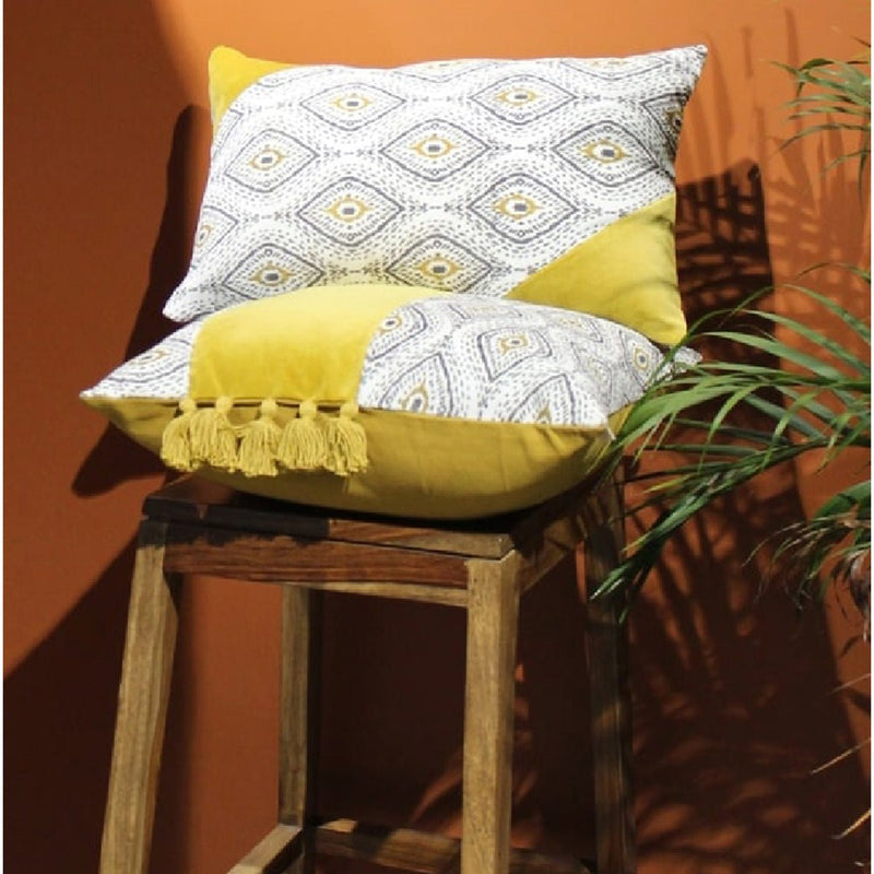 Buy Makhamalee Ocre Lumbar Cushion Cover | Shop Verified Sustainable Covers & Inserts on Brown Living™