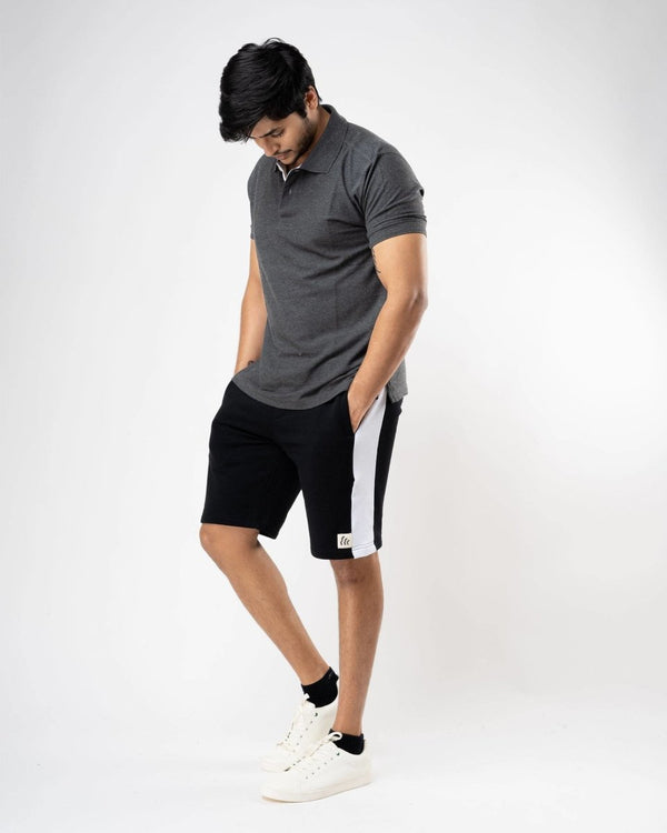 Buy Men's Black & White Organic Cotton Comfort Shorts | Shop Verified Sustainable Mens Shorts on Brown Living™