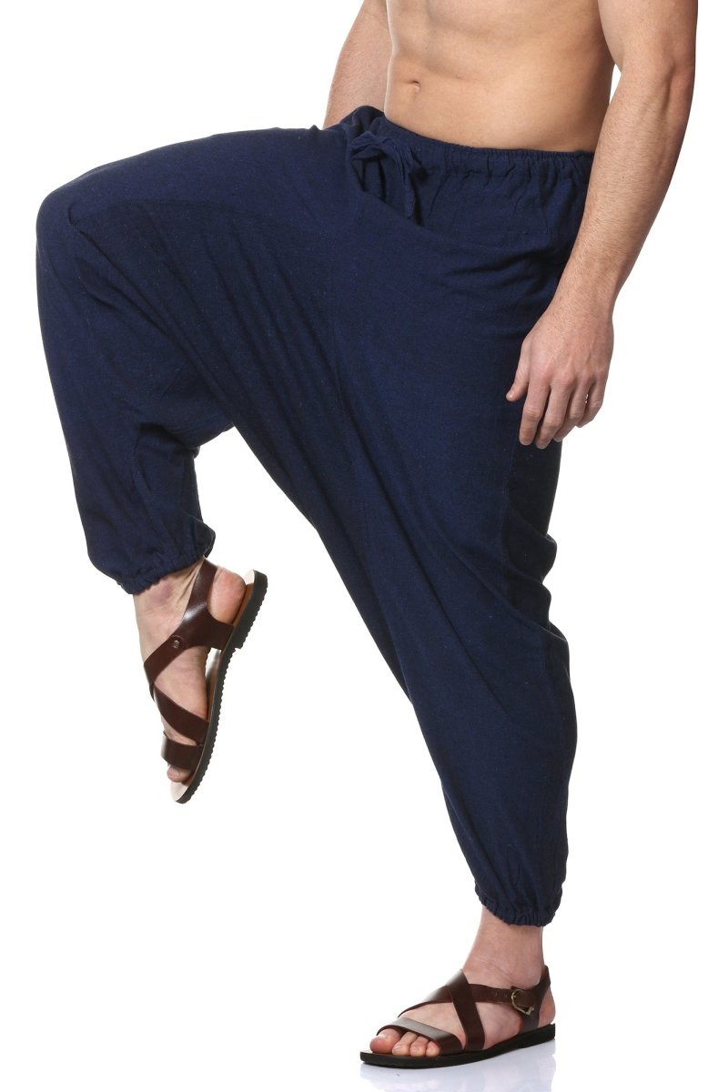 Buy Men's Harem Pack of 2 | Dark Blue & Cream | Fits Waist Sizes 28 to 36 Inches | Shop Verified Sustainable Mens Pyjama on Brown Living™