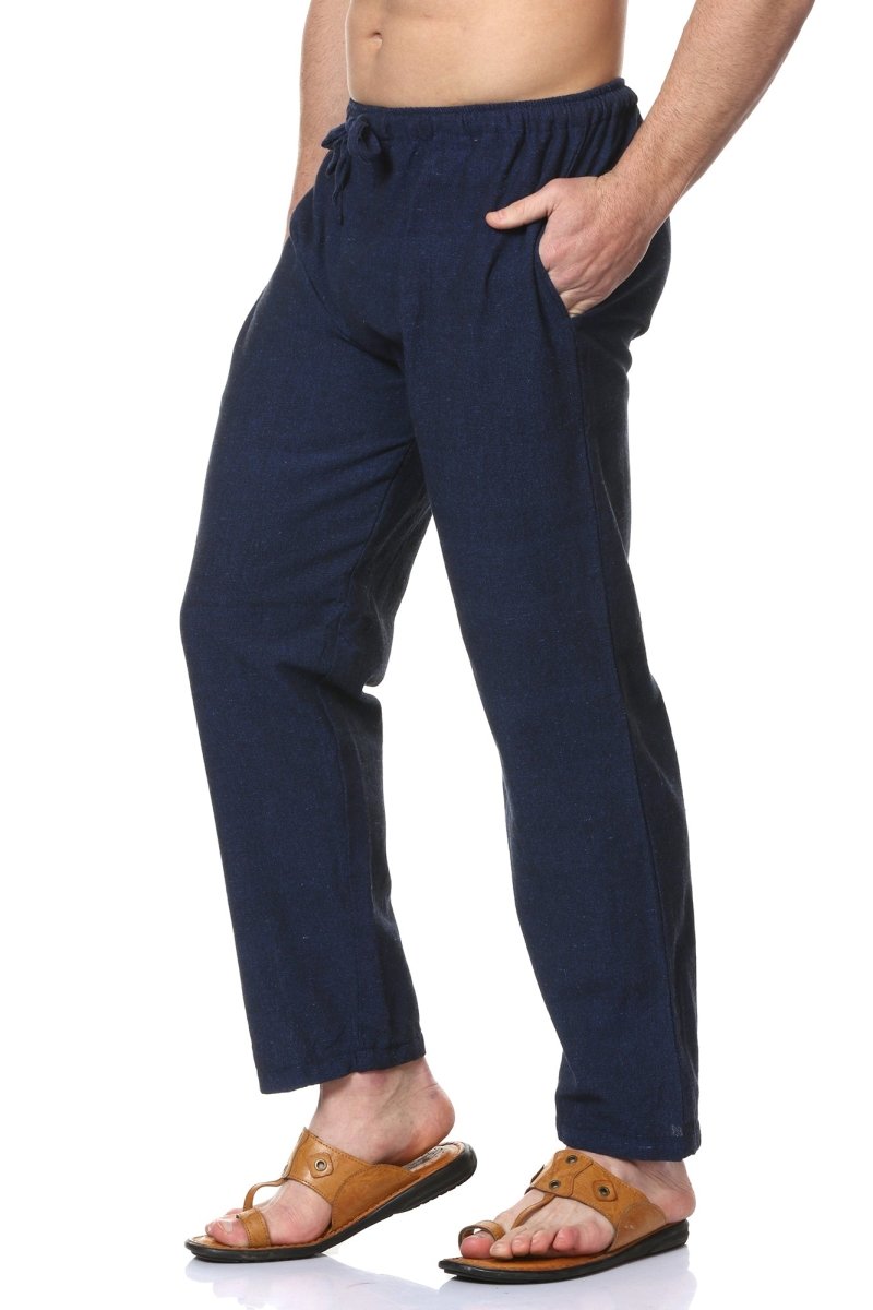 Buy Men's Combo Pack of 2 Lounge Pants | Dark Blue & Black | GSM-170 | Free Size | Shop Verified Sustainable Products on Brown Living