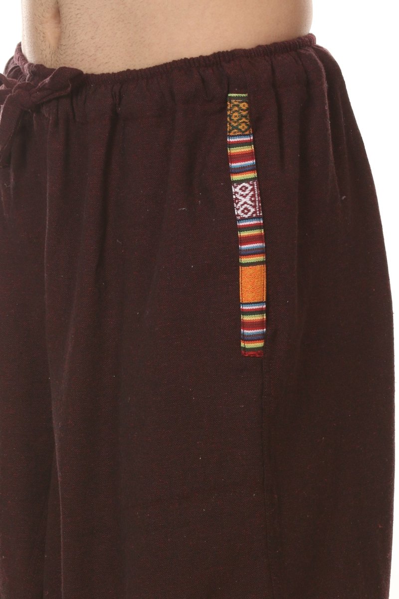 Buy Men's Tribal Harem | Maroon | Fits Waist Sizes 28 to 36 Inches | Shop Verified Sustainable Mens Pyjama on Brown Living™