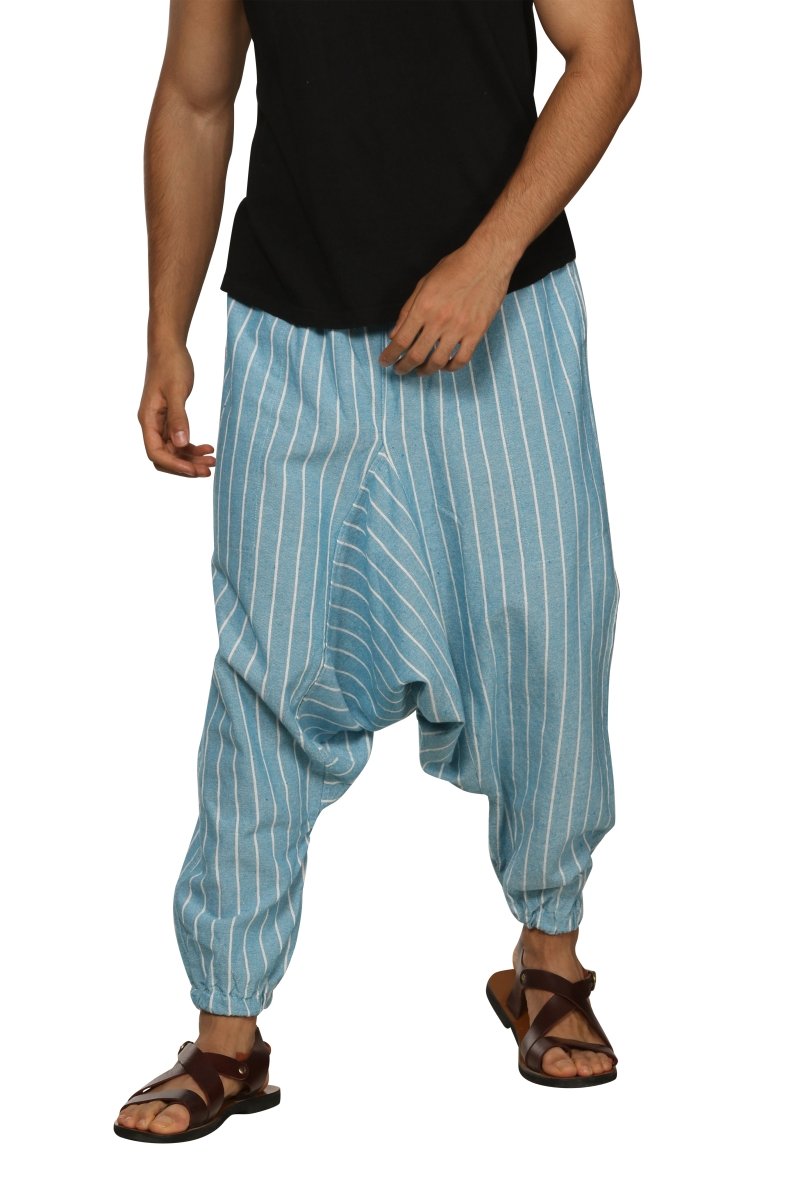 Buy Men's Harem Pack of 2 | Blue and Blue Stripes | Fits Waist Size 28 to 36 Inches | Shop Verified Sustainable Products on Brown Living