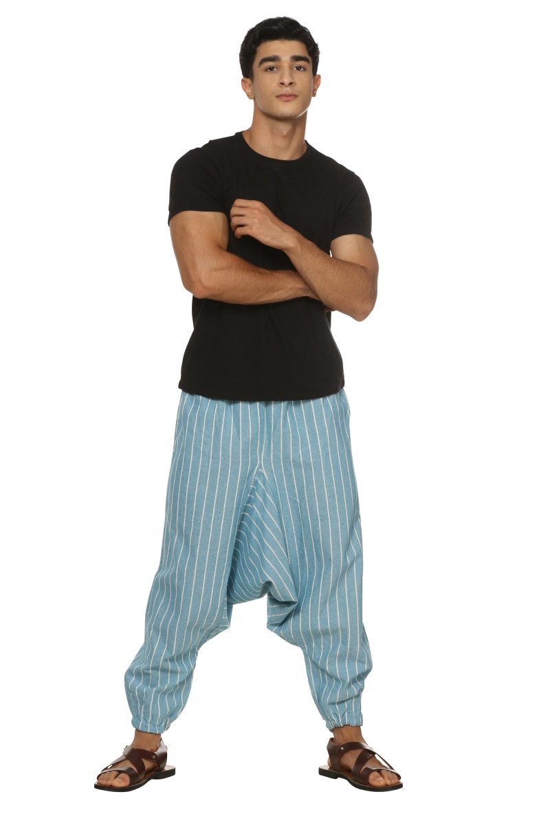 Buy Men's Harem Pack of 2 | Blue and Blue Stripes | Fits Waist Size 28 to 36 Inches | Shop Verified Sustainable Products on Brown Living