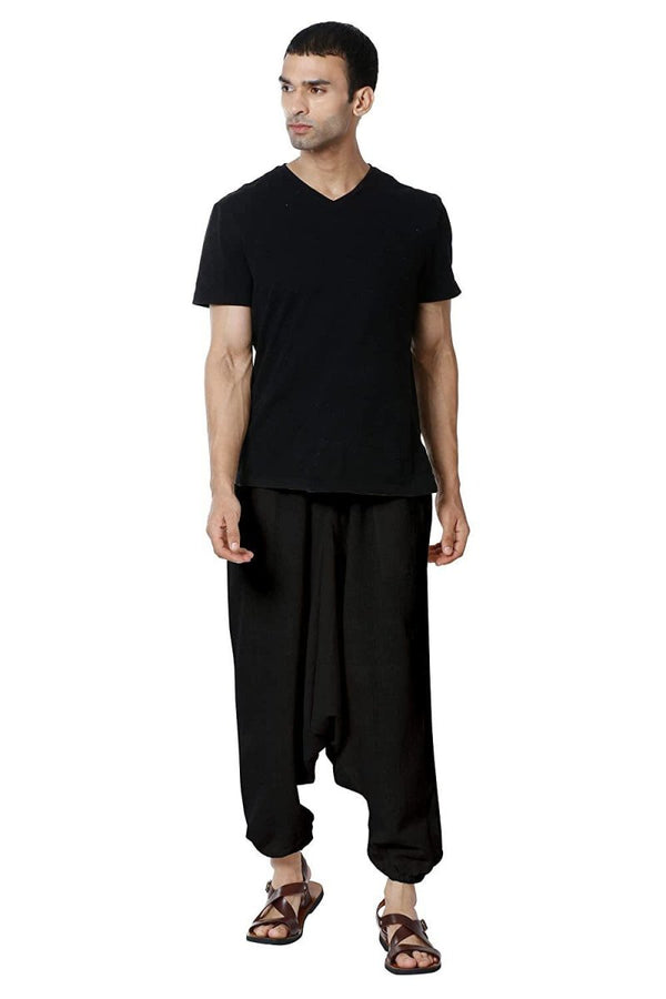 Buy Men's Harem Pant | Black | Fits Waist Size 28" to 36" | Shop Verified Sustainable Mens Pyjama on Brown Living™