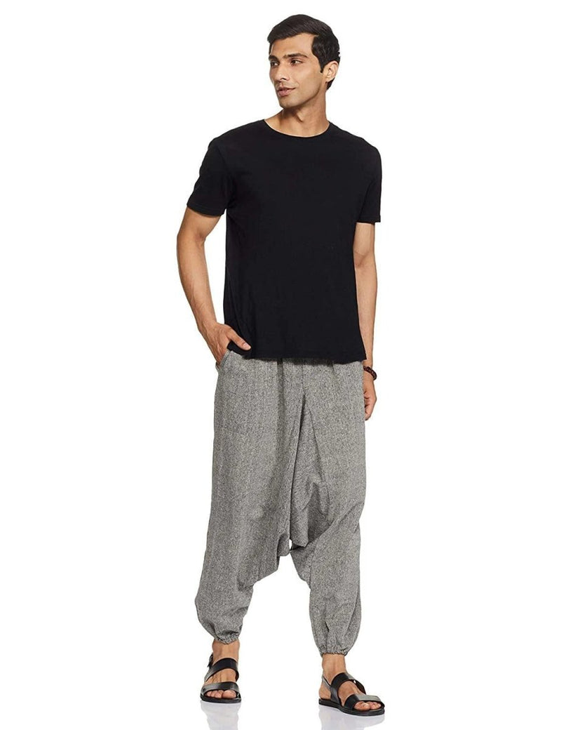 Buy Men's Harem Pant | Grey | Fits Waist Size 26" to 38" | Shop Verified Sustainable Mens Pyjama on Brown Living™