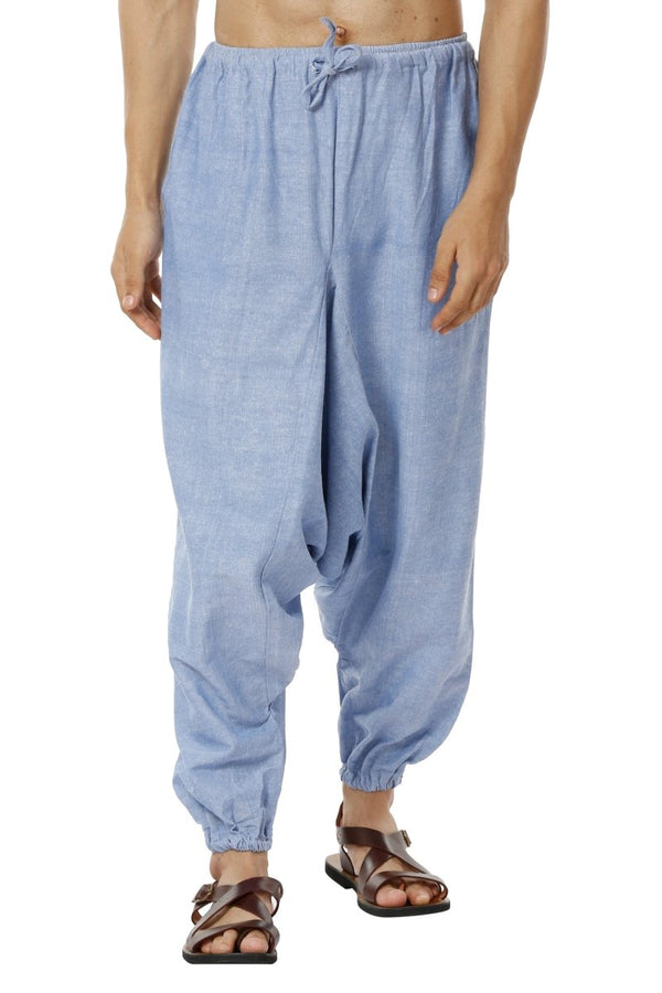 Buy Men's Harem Pants | Blue | GSM - 170 | Free Size | Shop Verified Sustainable Products on Brown Living