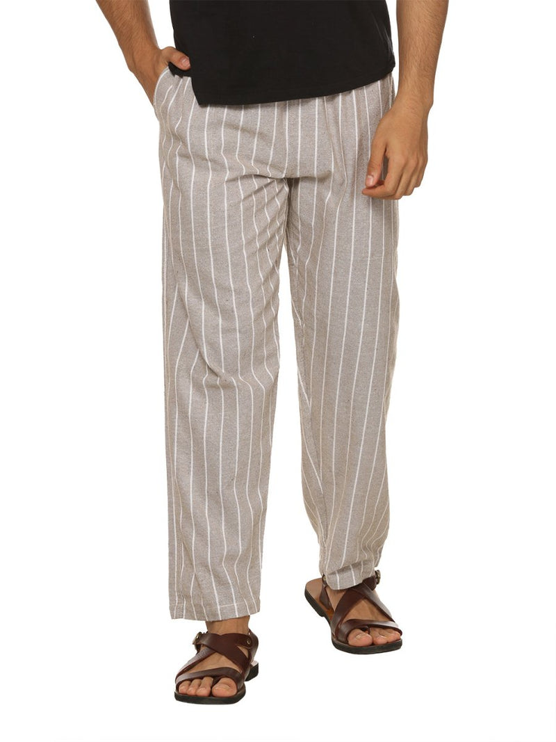 Buy Men's Lounge Pant | Grey Stripes | Fits Waist Size 28" to 36" | Shop Verified Sustainable Products on Brown Living