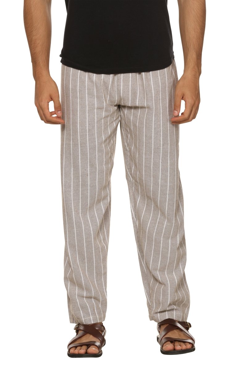 Buy Men's Lounge Pant | Grey Stripes | Fits Waist Size 28" to 36" | Shop Verified Sustainable Products on Brown Living