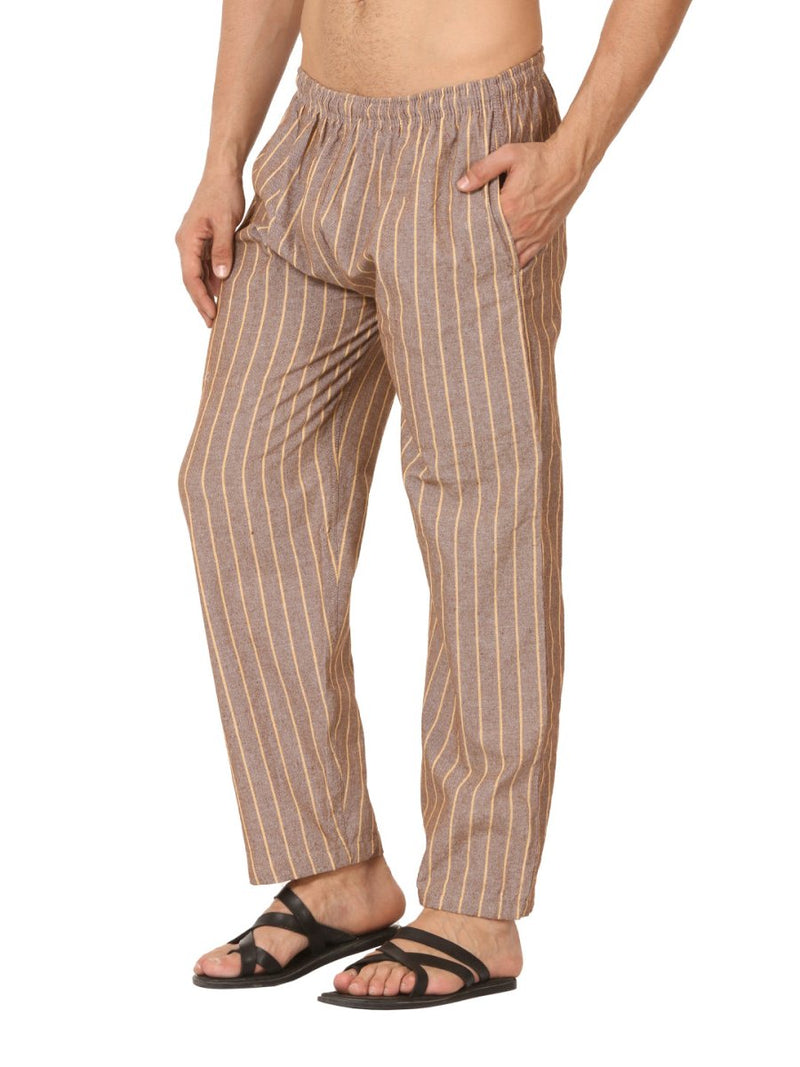 Buy Men's Lounge Pants | Brown Stripes | Fits Waist Size 28" to 36" | Shop Verified Sustainable Products on Brown Living