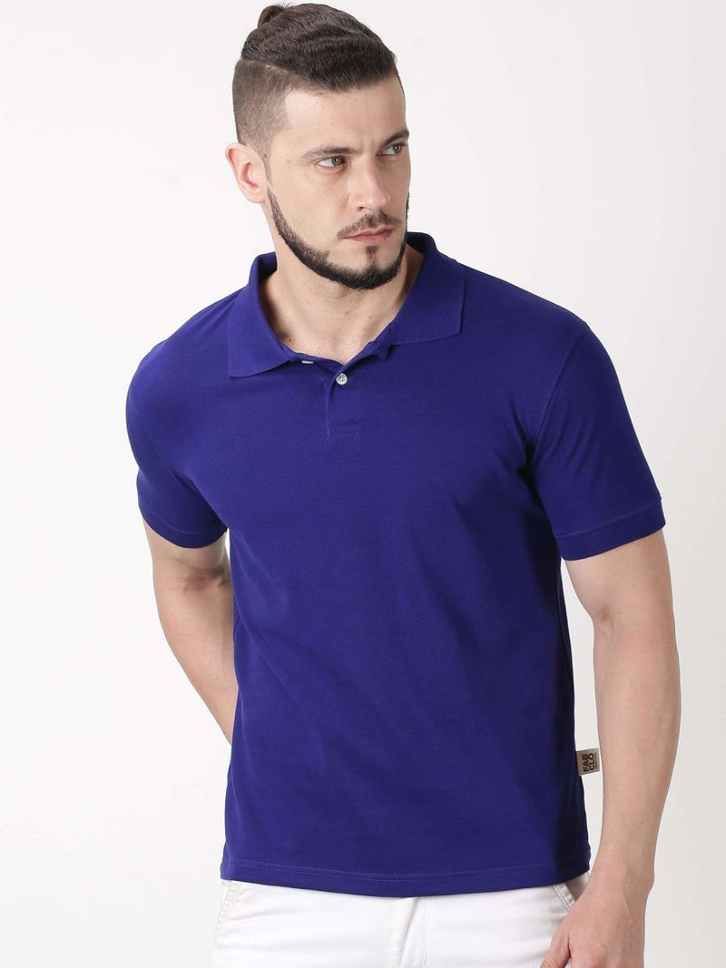 Buy Men's Organic Cotton Polo Tshirt- Blue | Shop Verified Sustainable Mens Tshirt on Brown Living™