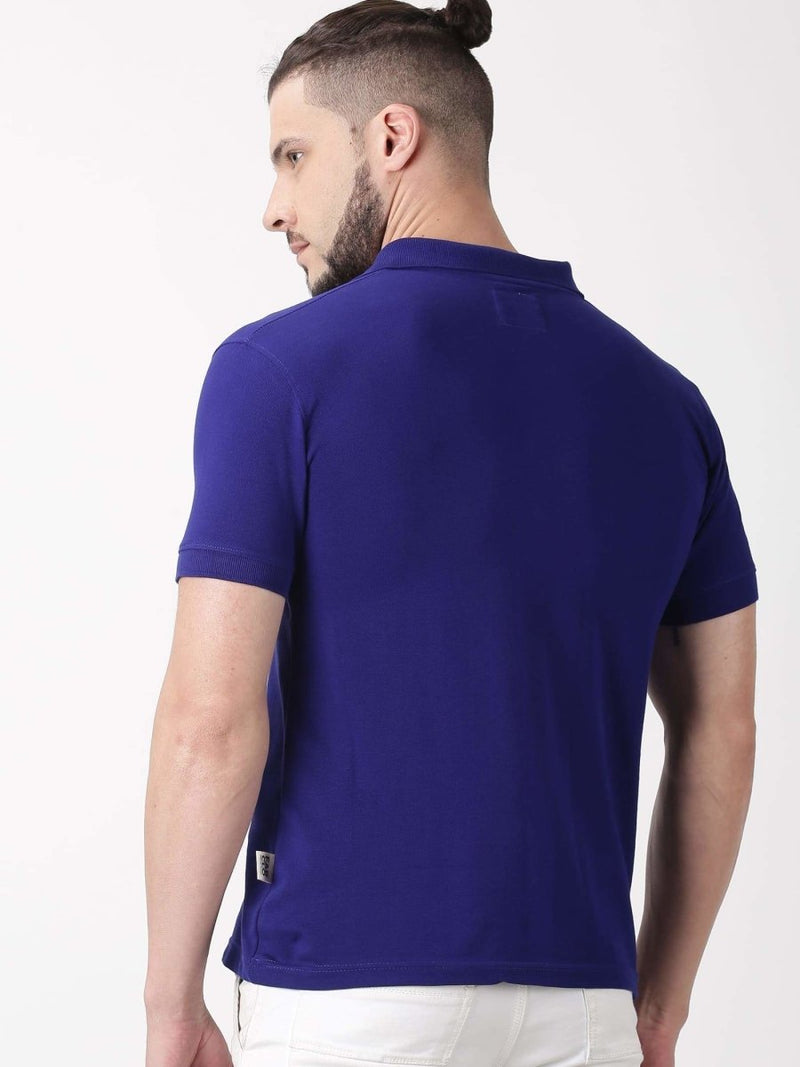 Buy Men's Organic Cotton Polo Tshirt- Blue | Shop Verified Sustainable Mens Tshirt on Brown Living™