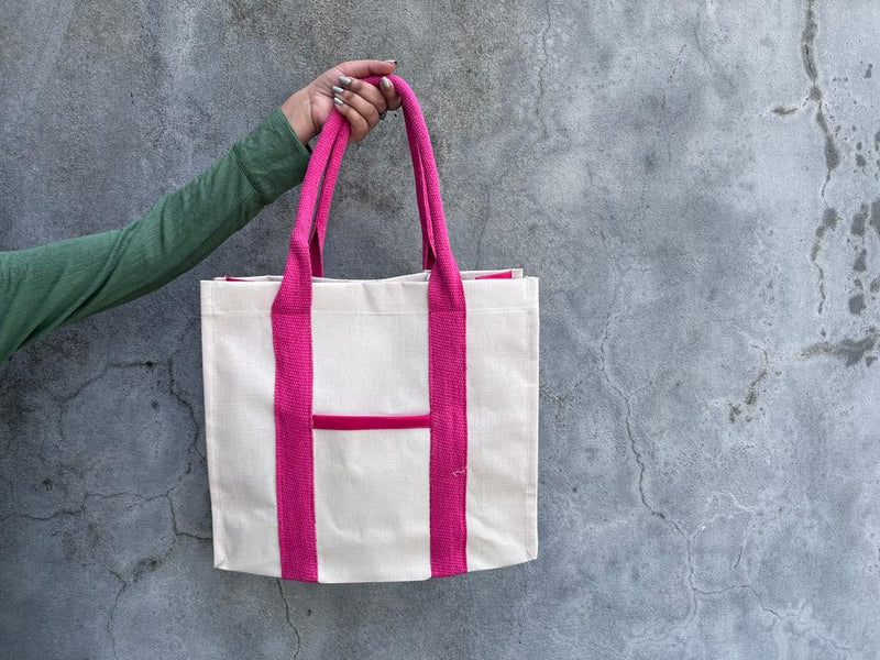 Mindful Canvas Tote Bag-Dog Print | Verified Sustainable Tote Bag on Brown Living™