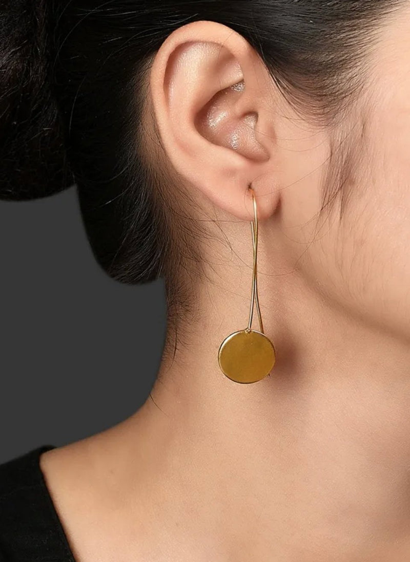 Minimal Brass Earrings | Verified Sustainable Womens Jewellery on Brown Living™