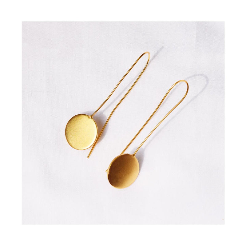 Minimal Brass Earrings | Verified Sustainable Womens Jewellery on Brown Living™