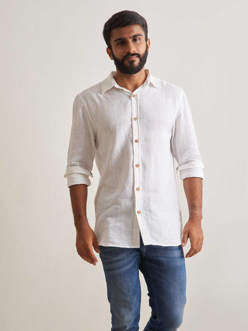 Buy Morning Mist Linen Shirt for Men | Shop Verified Sustainable Mens Shirt on Brown Living™