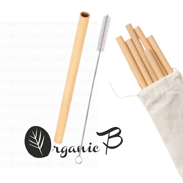 Buy Natural Bamboo Reusable Straws (Pack of 4) with Straw Cleaner | Shop Verified Sustainable Straw on Brown Living™