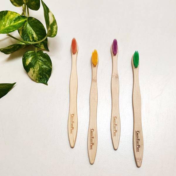 Buy Natural Bamboo Toothbrush - Pack of 2 | Shop Verified Sustainable Tooth Brush on Brown Living™